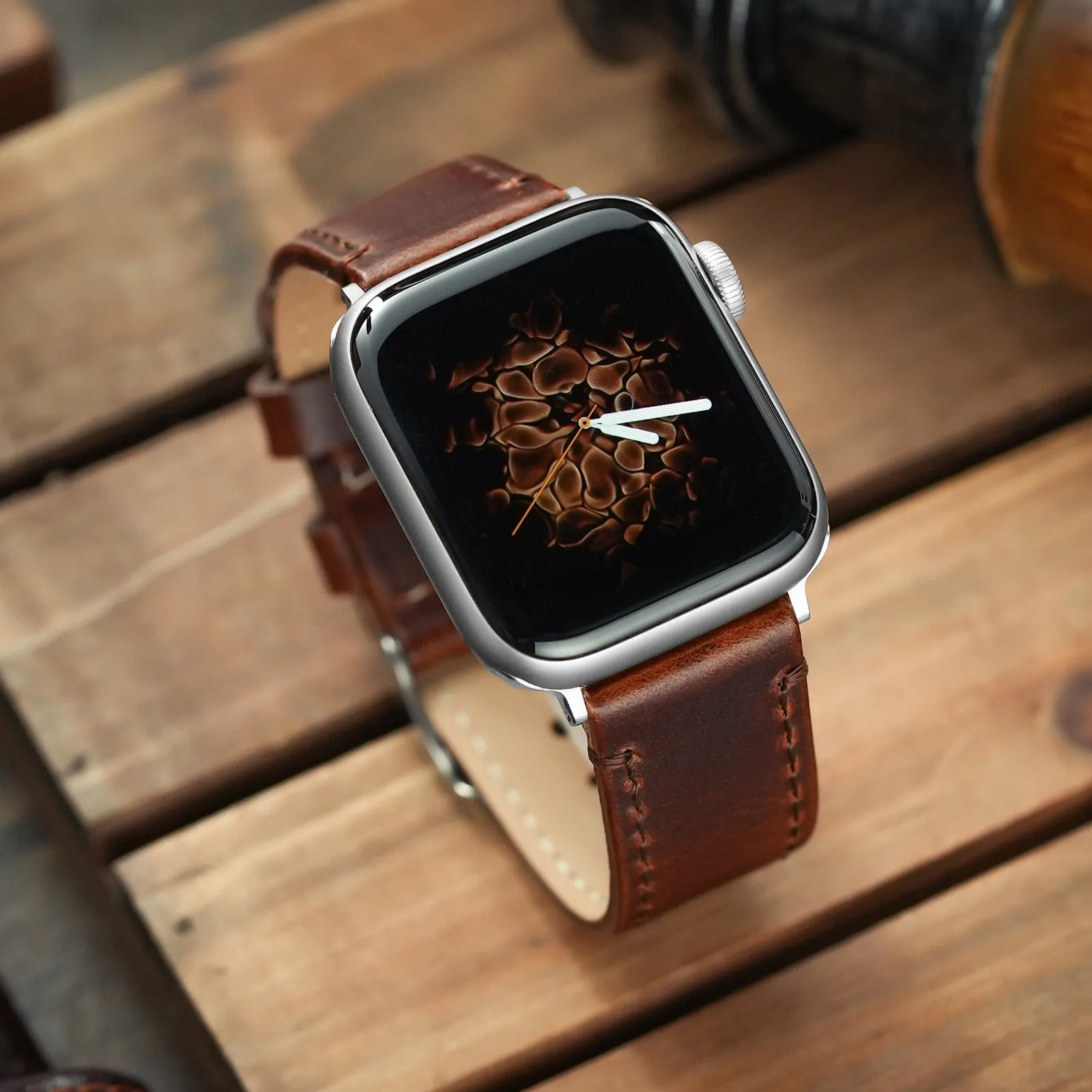 Ritche Coffee Top Grain Leather iWatch Band in 38, 40, 41, 42, 44, 45mm