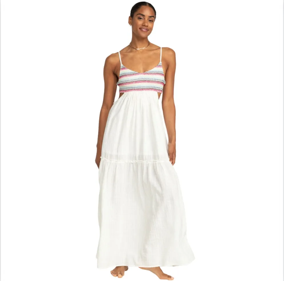 Roxy Hot Tropics Flowy Maxi Dress - Snow White