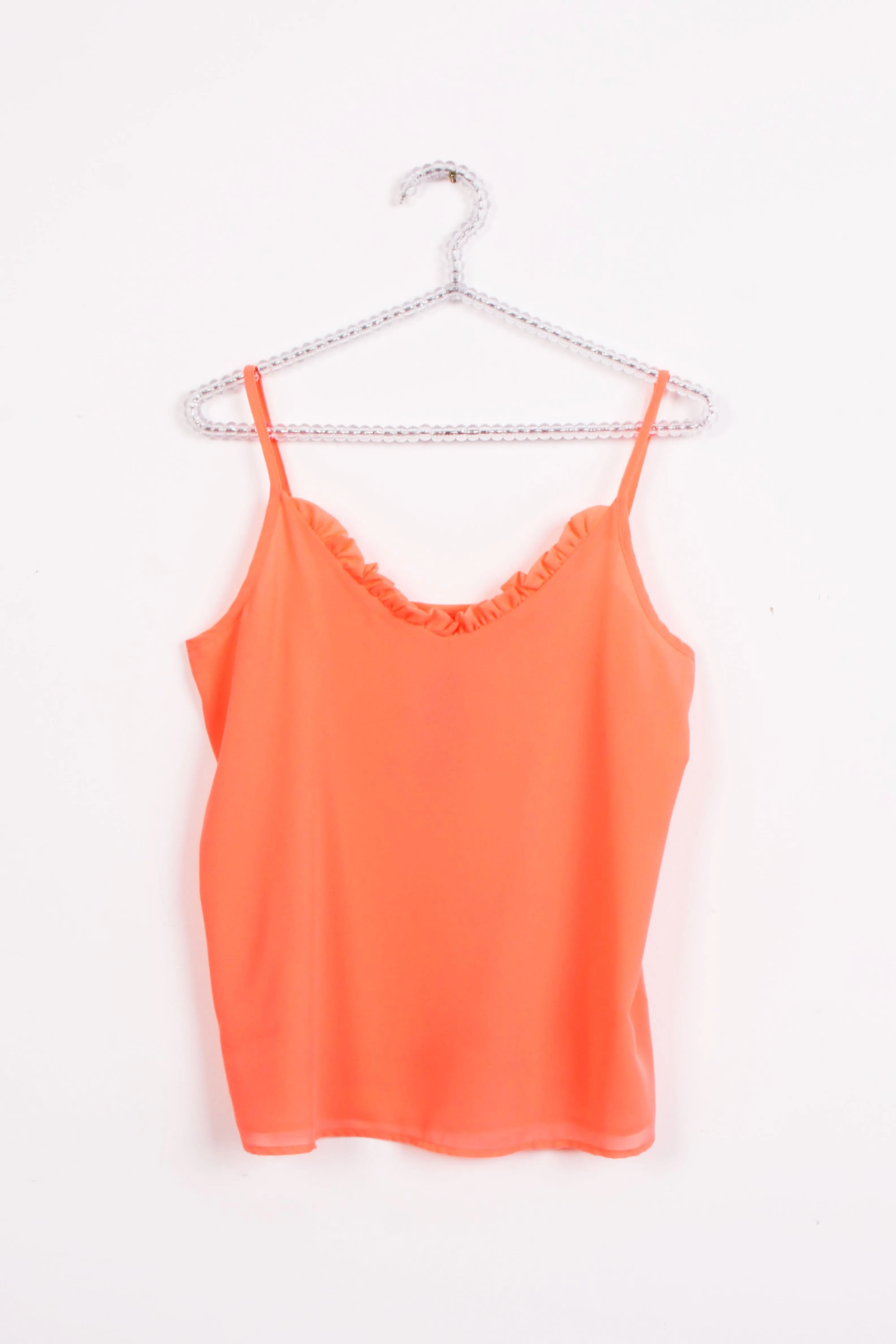 Ruffle V Neck Strappy Floaty Cami Vest Top