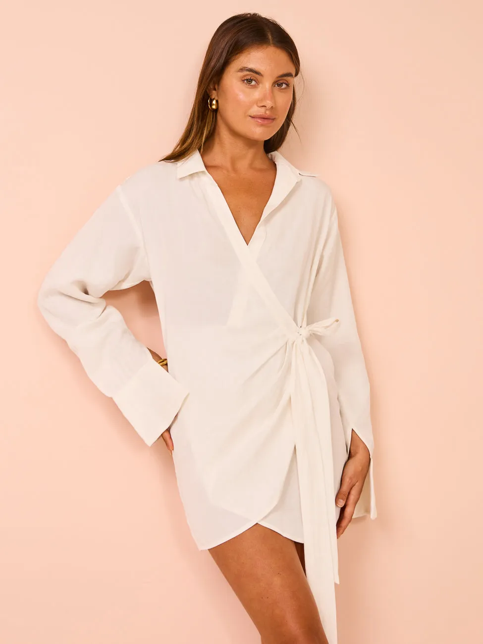 Rumer Amalfi Shirtdress in White