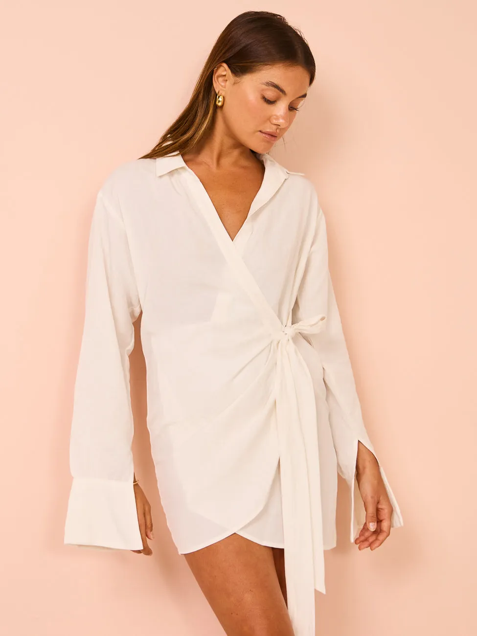 Rumer Amalfi Shirtdress in White