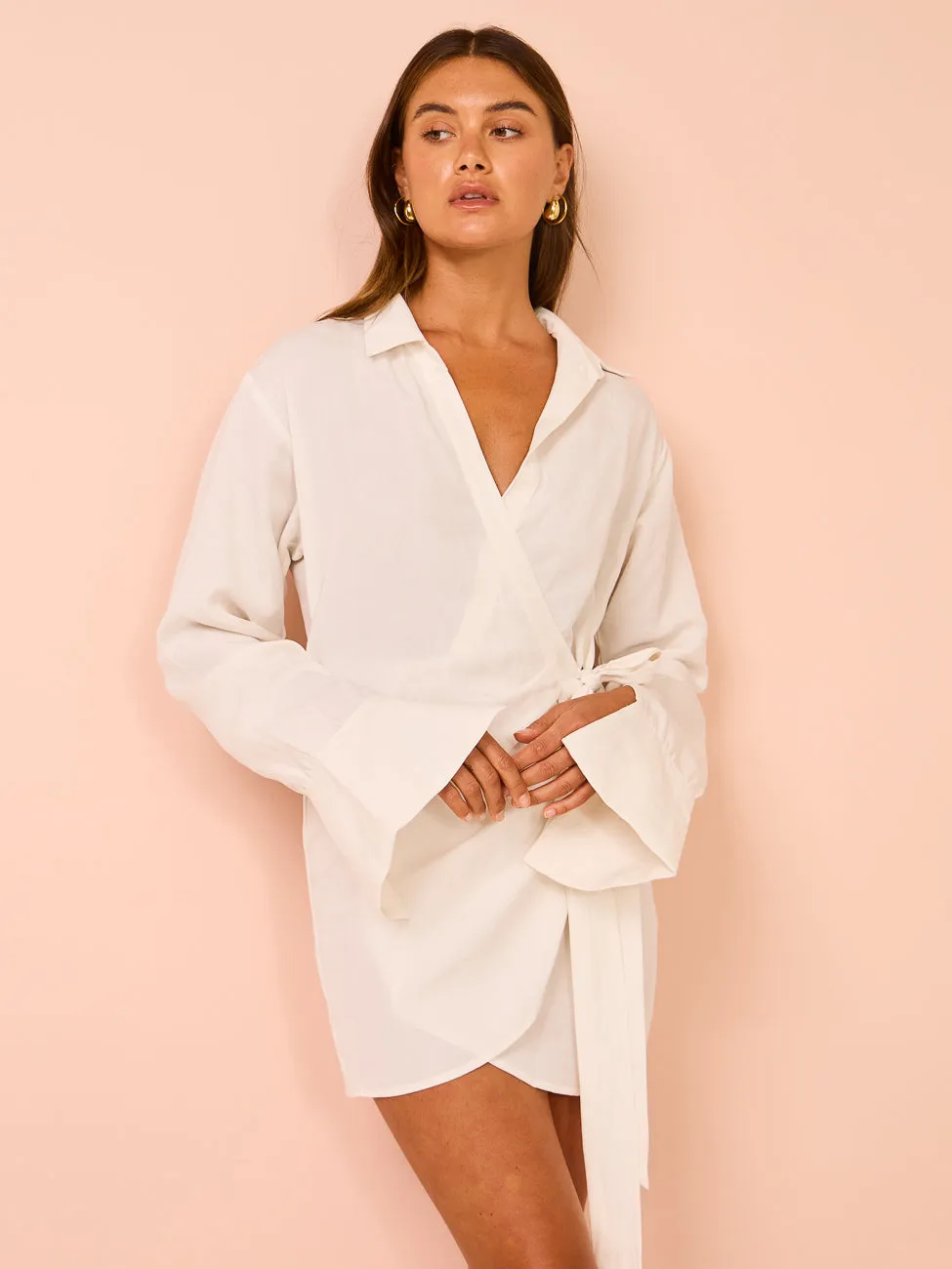 Rumer Amalfi Shirtdress in White