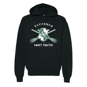 Savannah Ghost Pirates Wizard Broom Black Hooded Sweatshirt