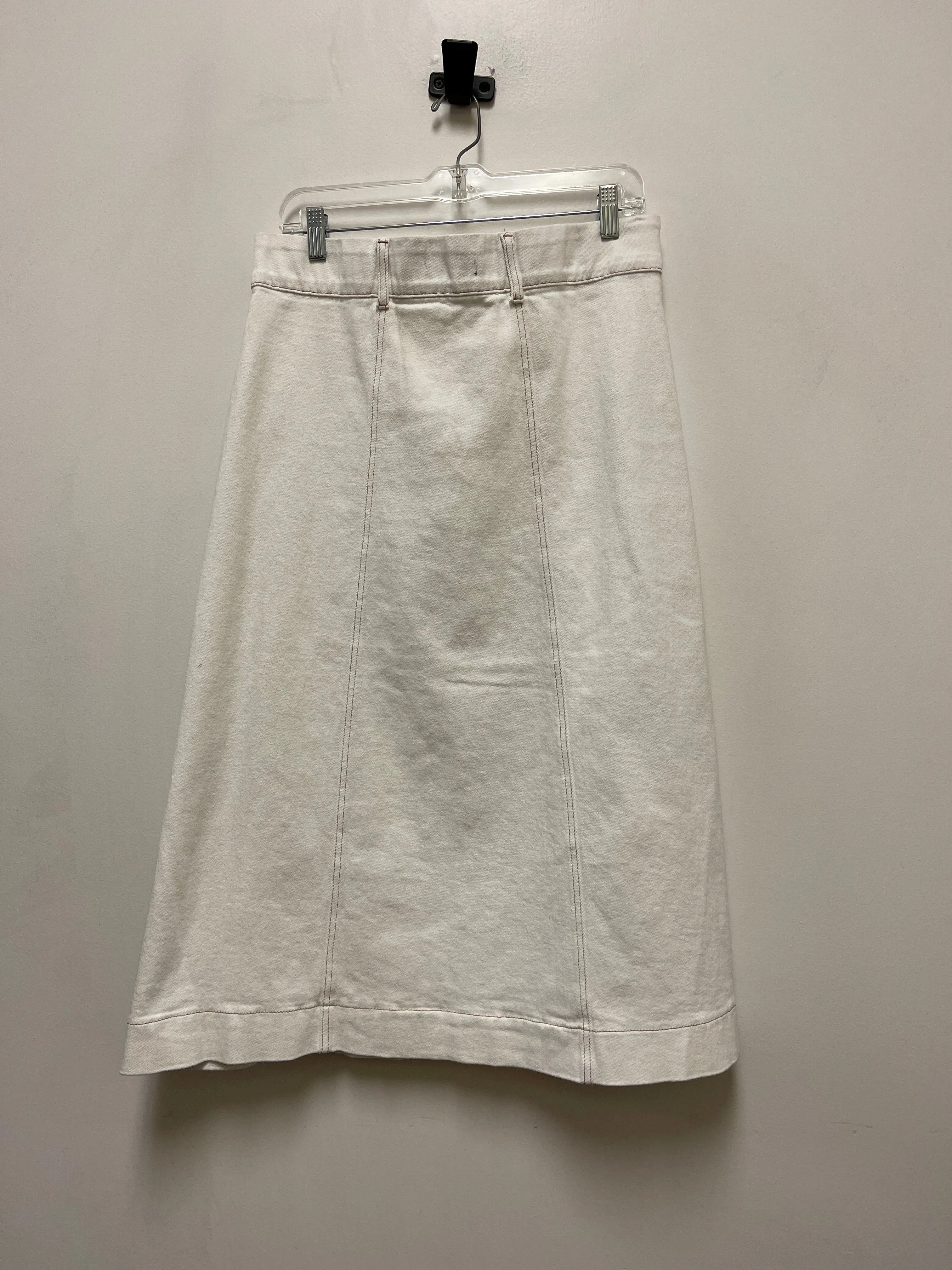 Skirt Maxi By Clothes Mentor In White Denim, Size: 12