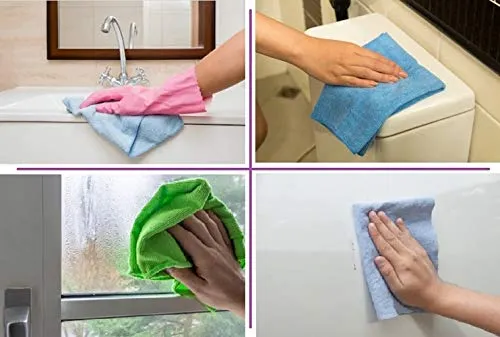 SOBBY 5 Pcs Microfiber Kitchen Clothes for Cleaning, dusting Cloth for Home Cleaning, Super Soft lint and Streak Free Reusable Absorbent Cleaning Cloths (40 x 40cm, 340 GSM, Multicolor)