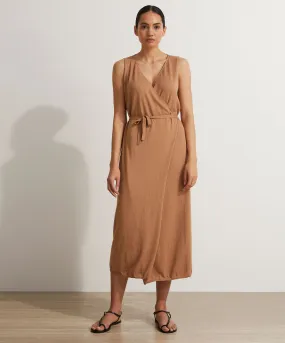 Sofia Knitted Wrap Dress - Camel