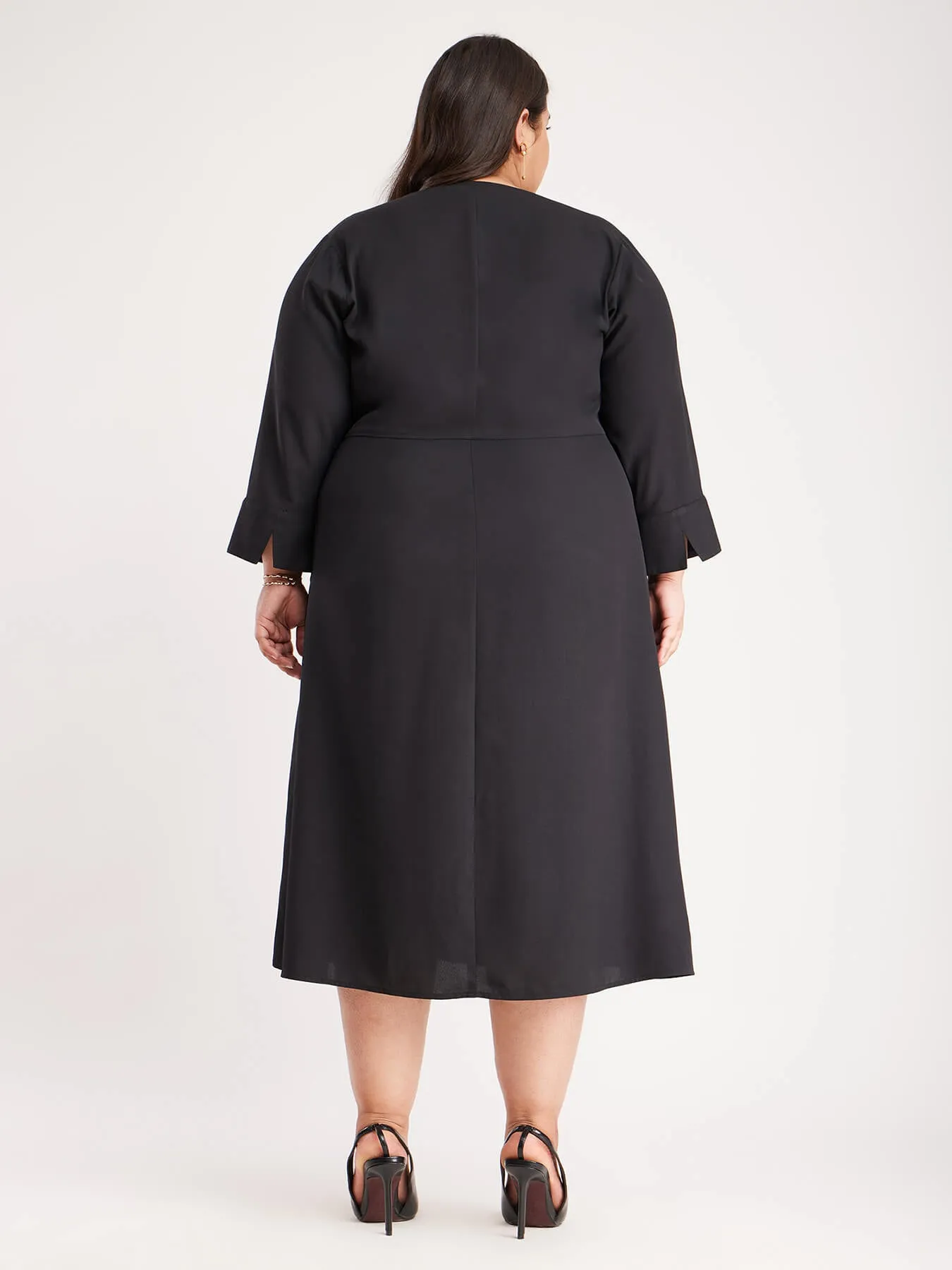 Solid Wrap Dress - Black