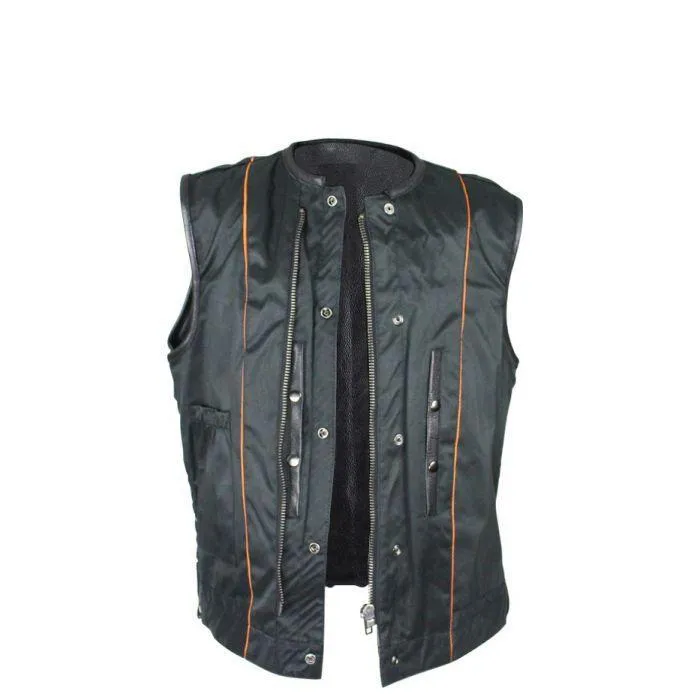 Split Cowhide Leather Vest With Gun Pockets, MV8030-ZIP-SS-DL