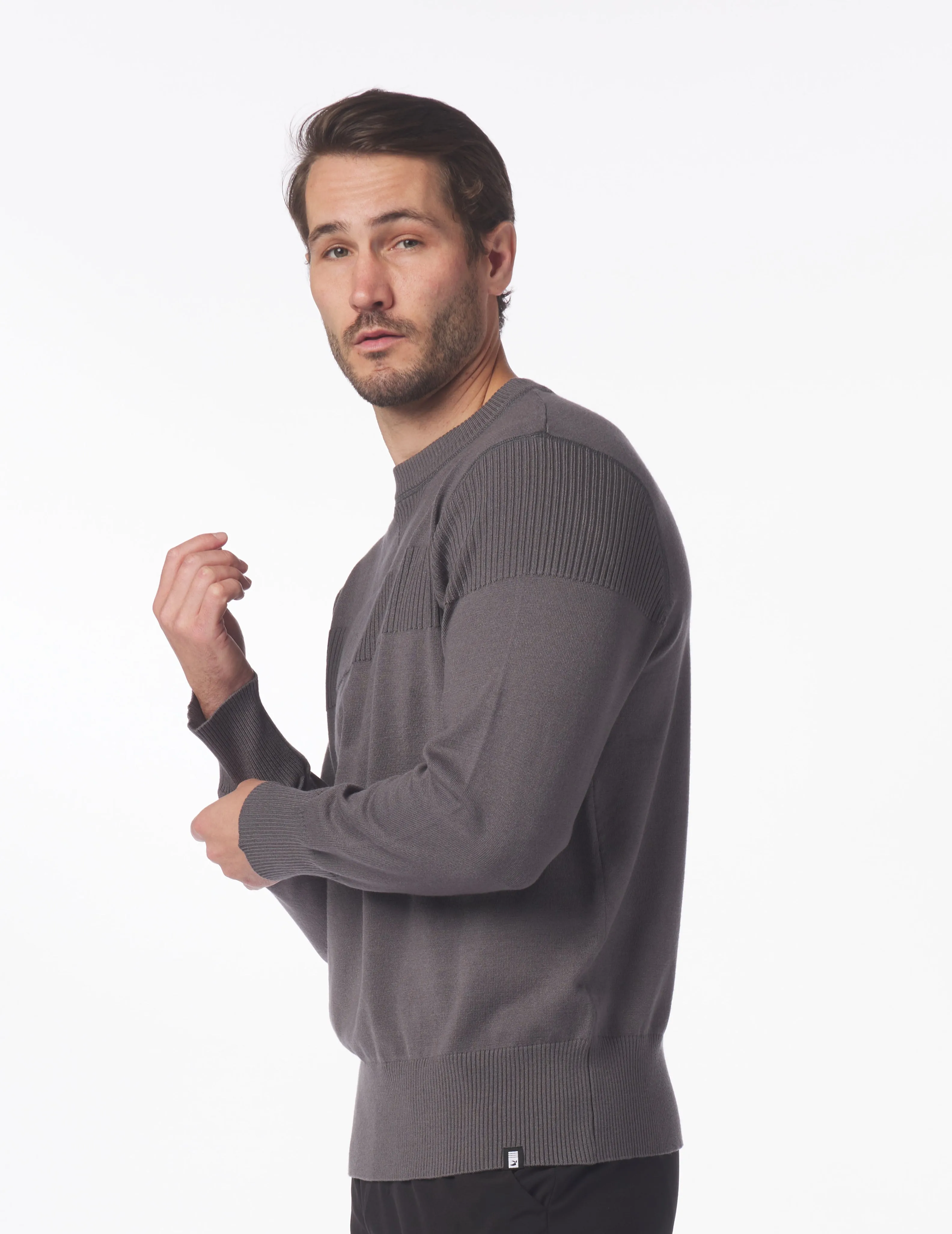 Tactical Crewneck Sweater: Smoke Grey