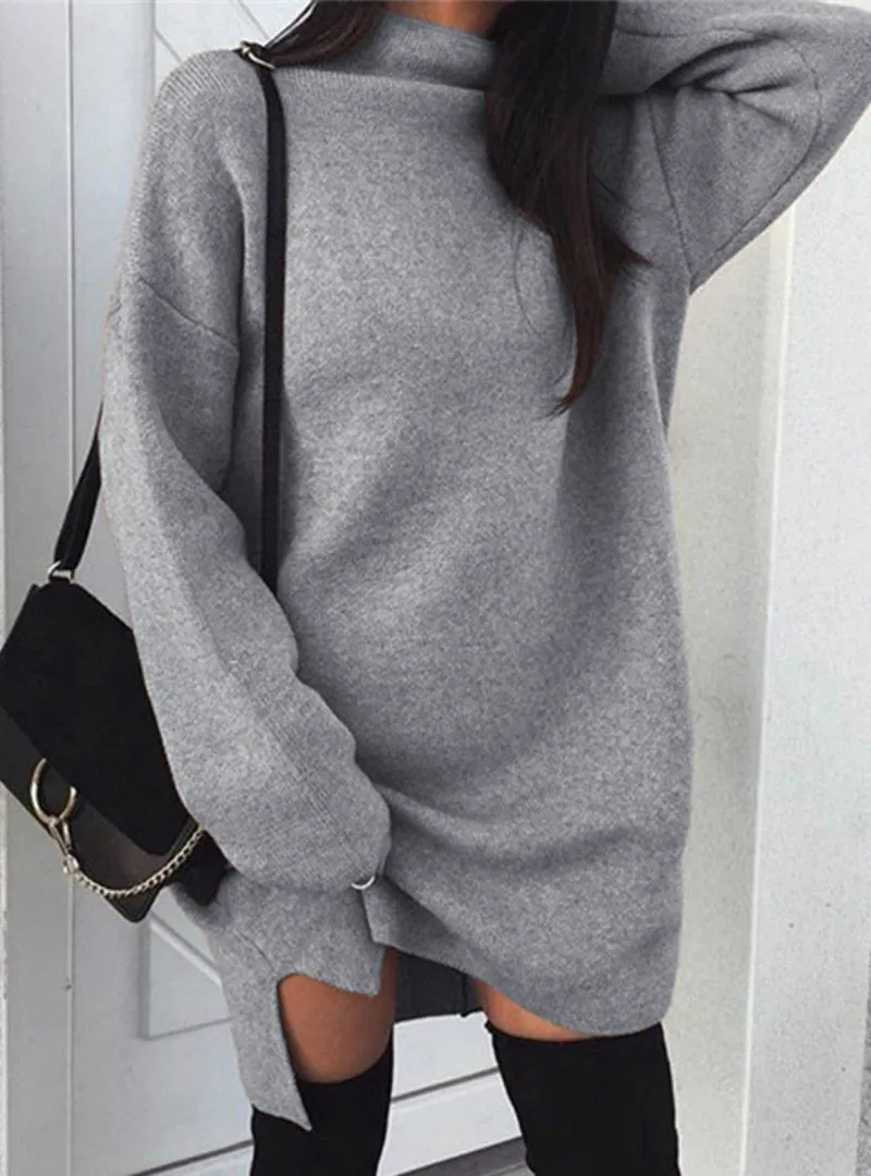 TastyHottie - Long Sleeve Jumper Dress Pullover Loose Dress