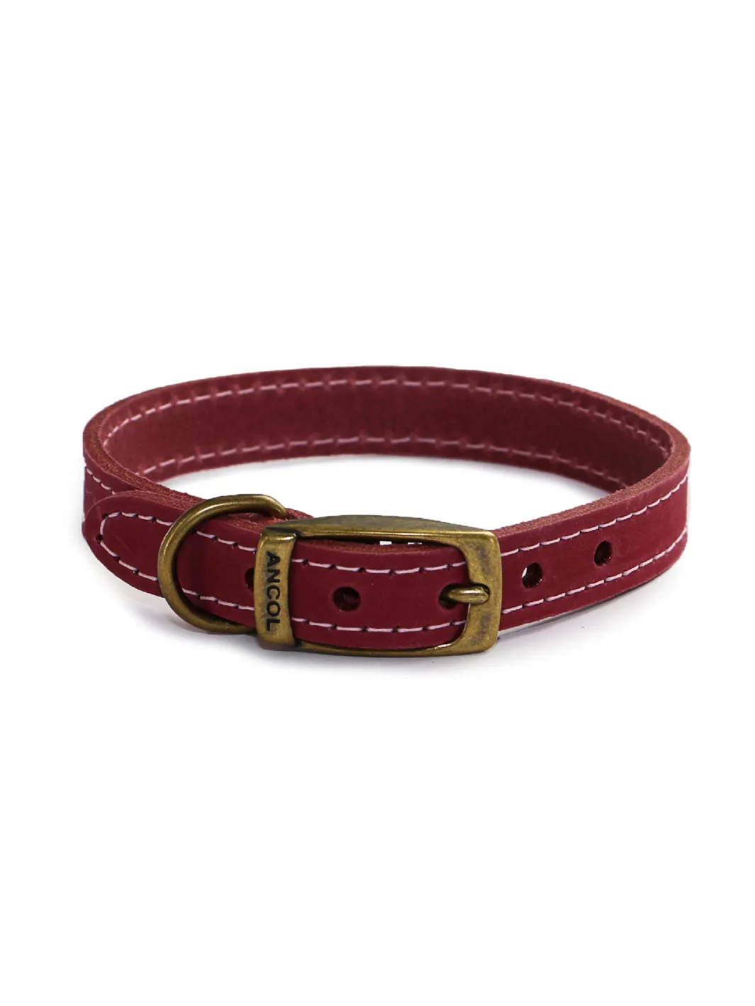 Timberwolf Leather Collar - Raspberry | By Ancol