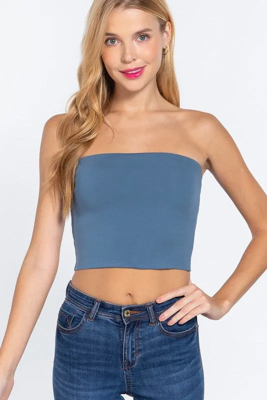 TINA CROP TUBE COTTON JERSEY TOP