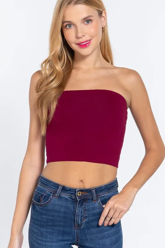 TINA CROP TUBE COTTON JERSEY TOP