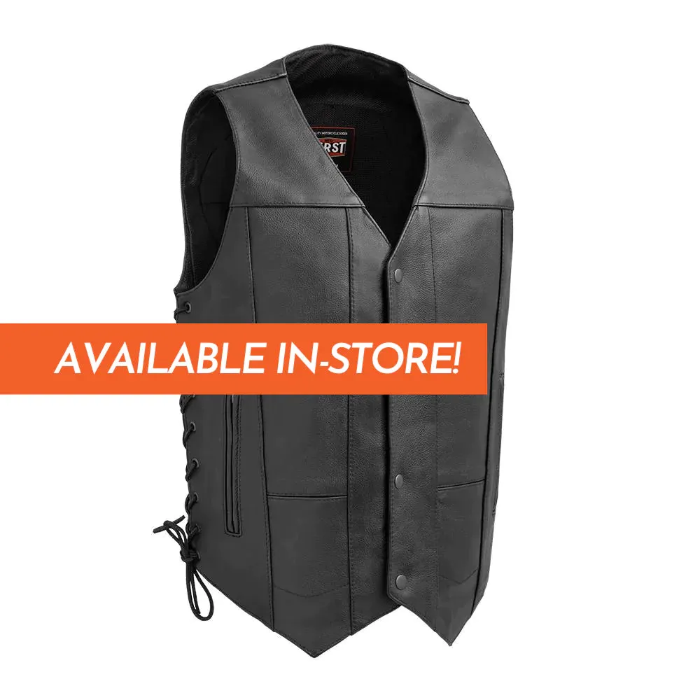 Top Biller Men's Motorcycle Western Style Leather Vest