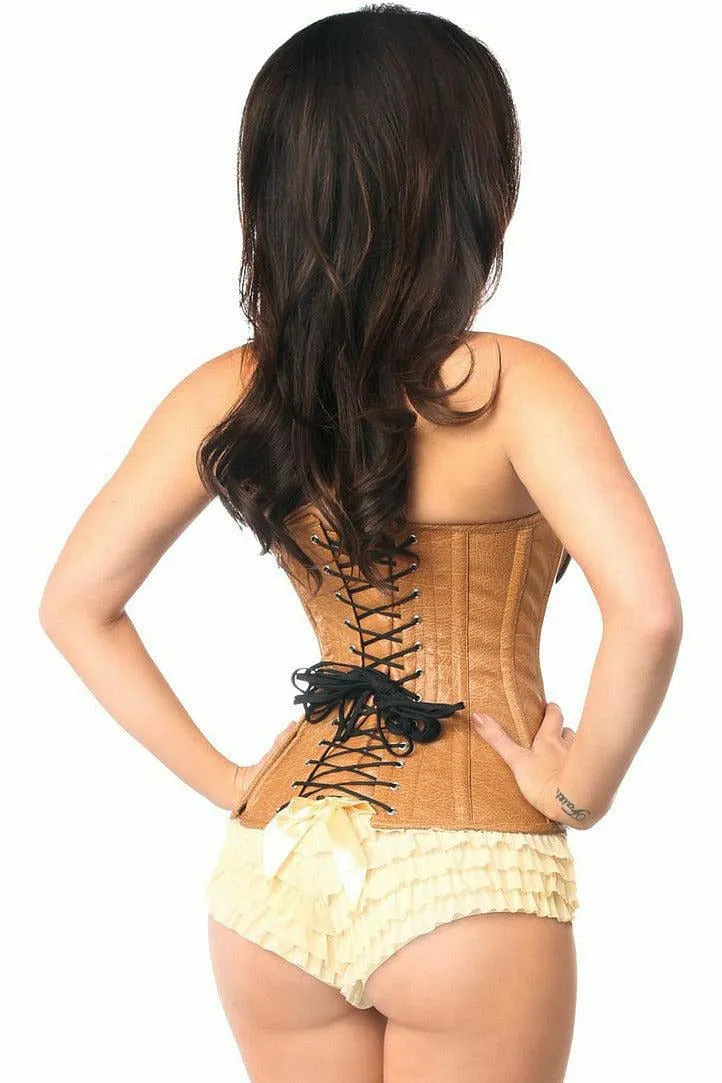 Top Drawer Faux Leather Steel Boned Ren Faire Corset