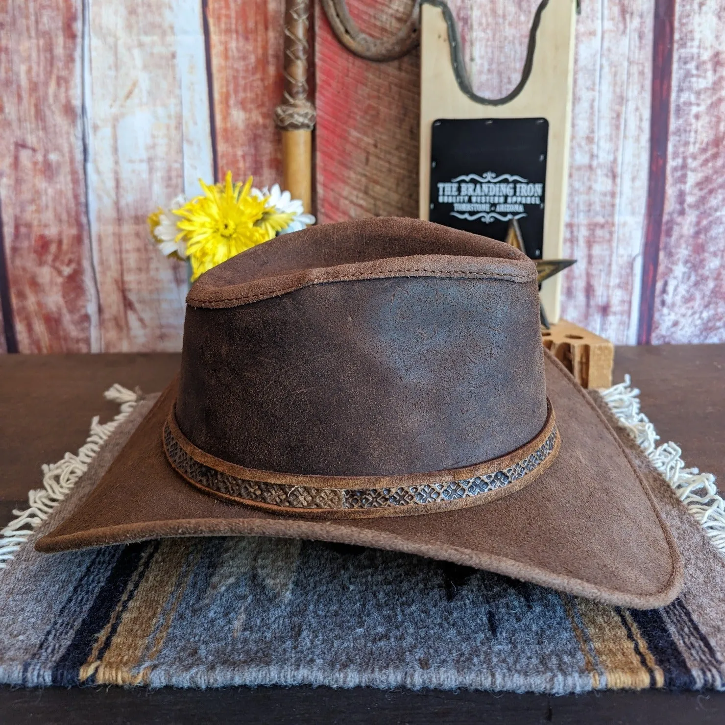 Top Grain Leather Hat the "Forsyth" by Bullhide  4091