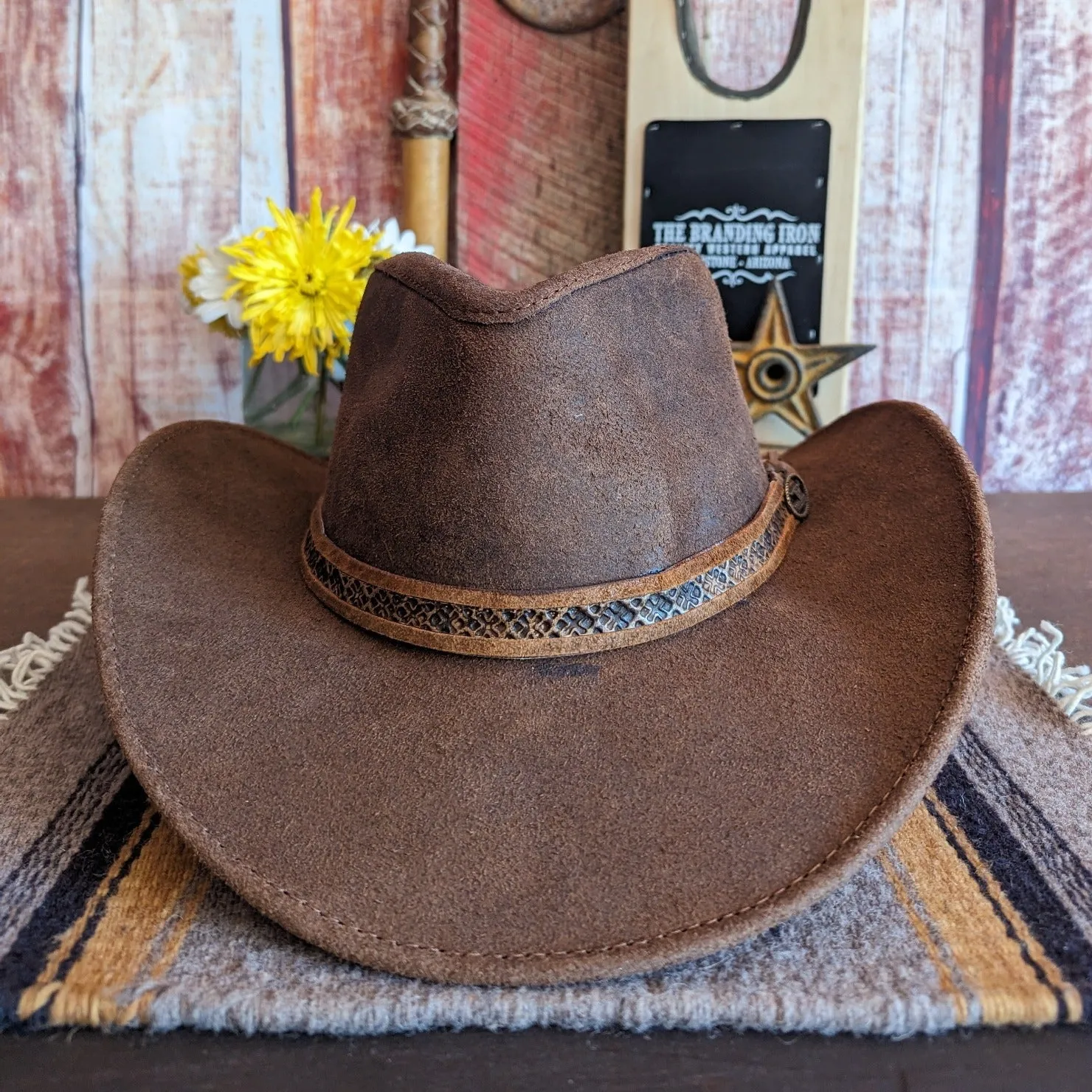 Top Grain Leather Hat the "Forsyth" by Bullhide  4091