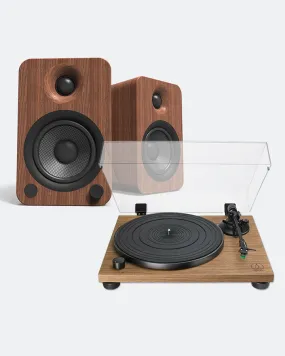 Turntable Package: Audio Technica – AT-LPW30TK Turntable / Kanto YU4 Speakers (Walnut)