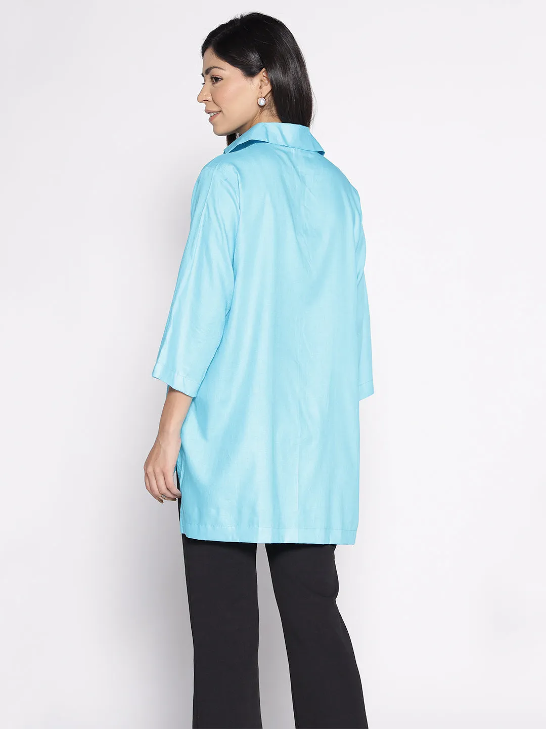 Turquoise Rayon ShirtTop - Narciso