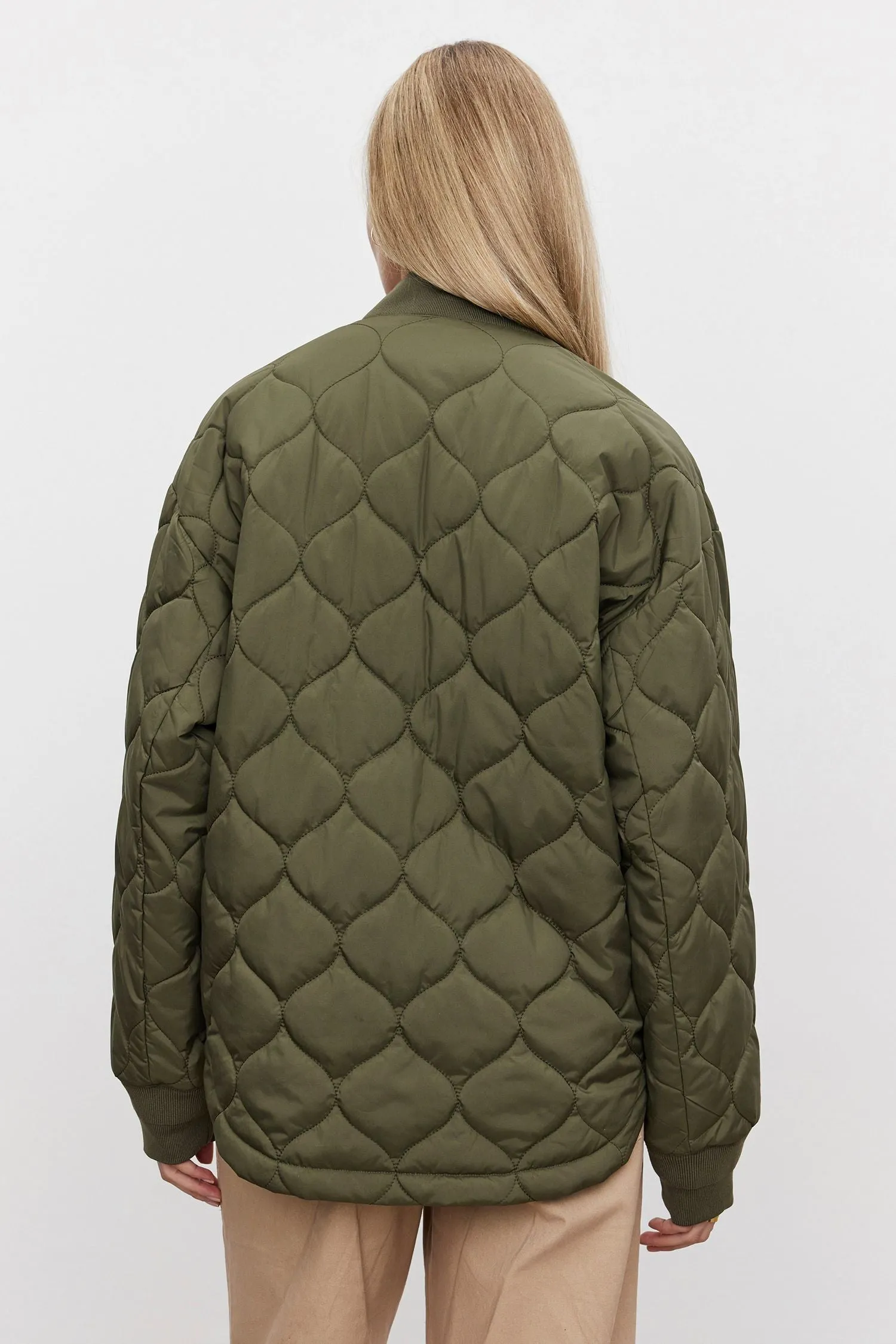 VELVET - CARIE QUILTED JACKET ARMY GREEN