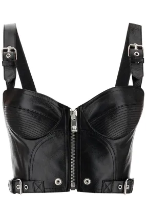 Versace leather bustier top