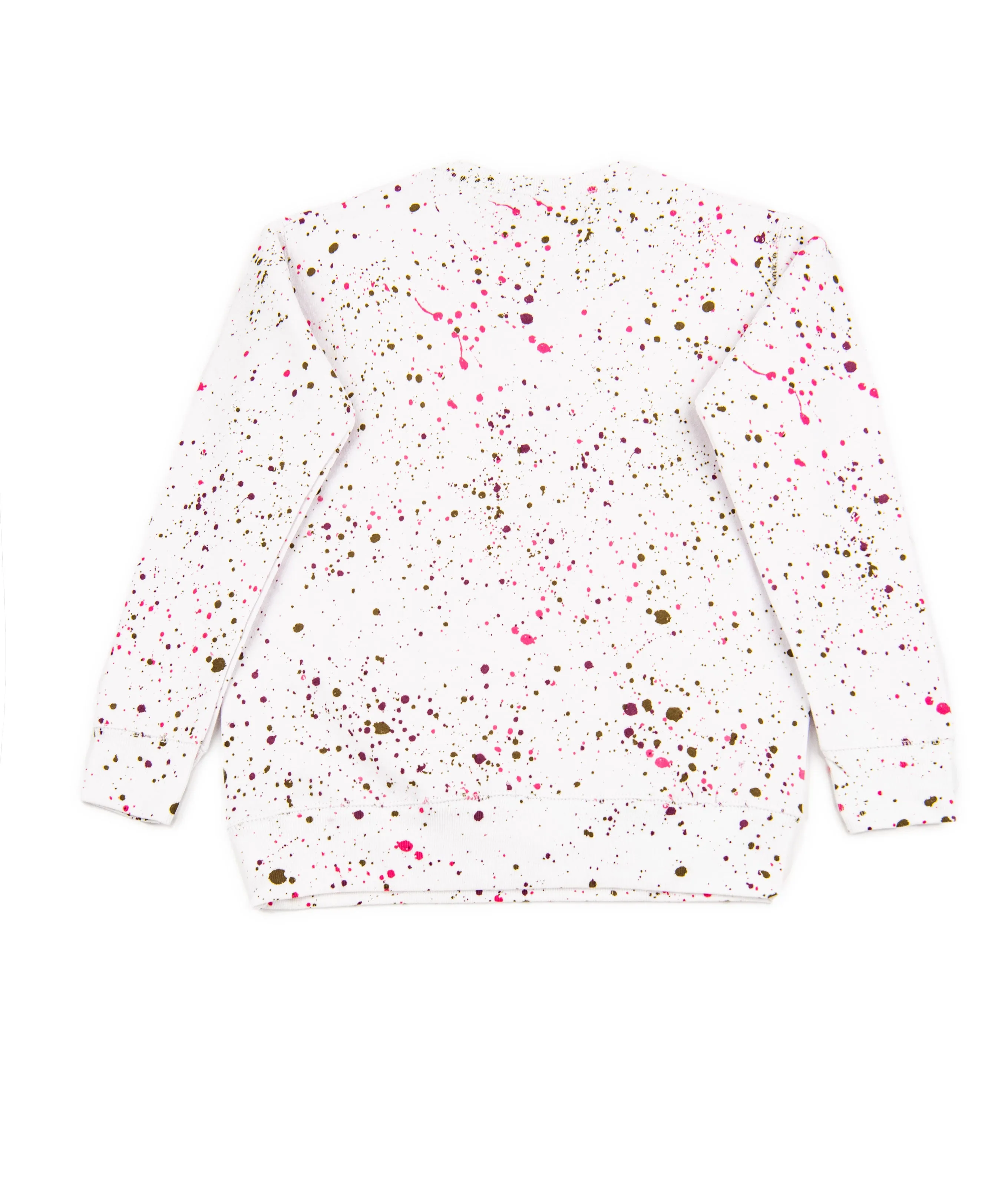 Vintage Havana Girls Splatter Bow Oversized Crew Sweatshirt