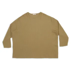 Waffle Thermal Long Sleeve T-Shirt - Olive Cotton