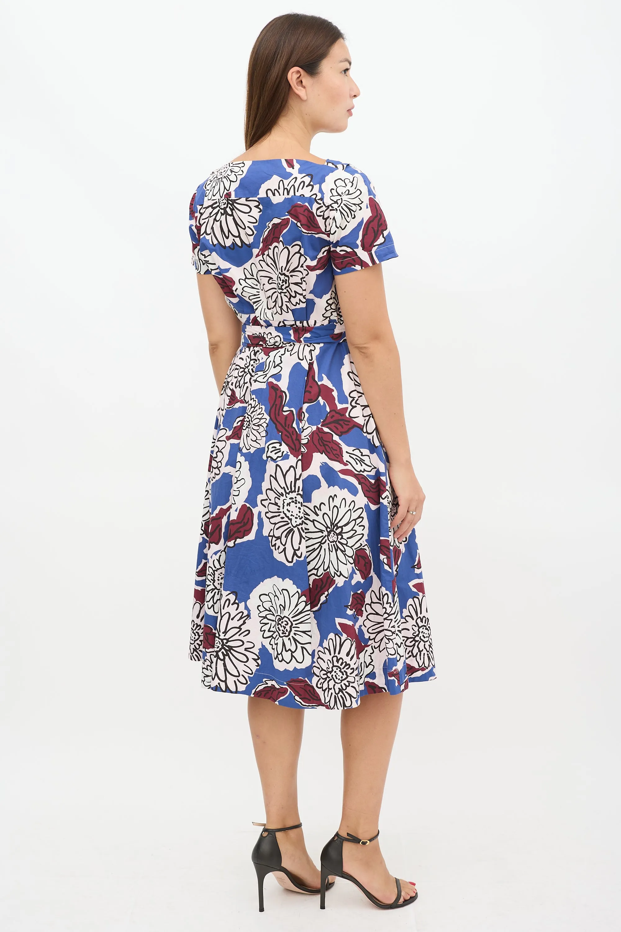 Weekend Blue & Multicolour Floral Faux Wrap Dress