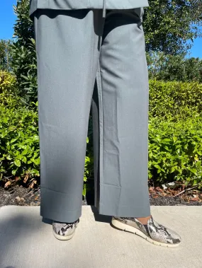 Wide Leg Pull-On Pants - Slate