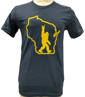 Wisconsin Sasquatch T-Shirt - Blue & Yellow