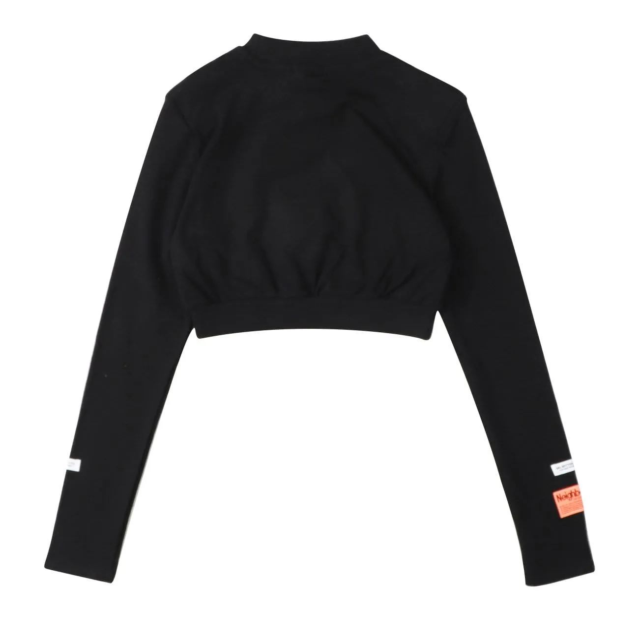 WLS Half High Collar Embroidery Crop Sweatshirt