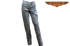 Womens Denim Look Hip Hugger Pants