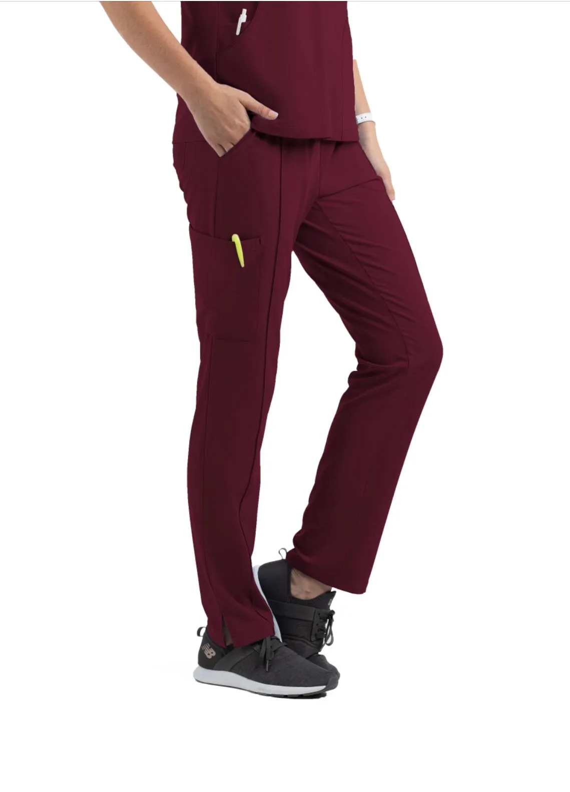 Women's Full Waistband Pant by Maevn (Regular) XS-3XL / WINE