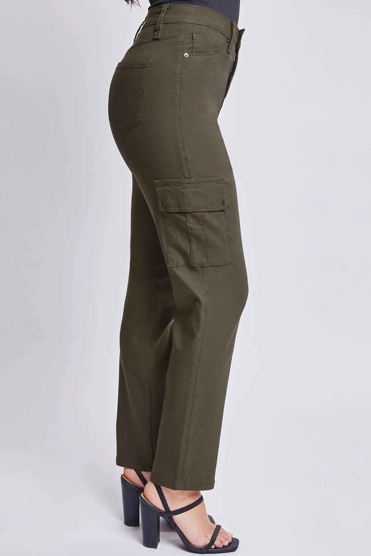 Women's Hyperstretch Straight Leg Cargo Pants, Dark Olive