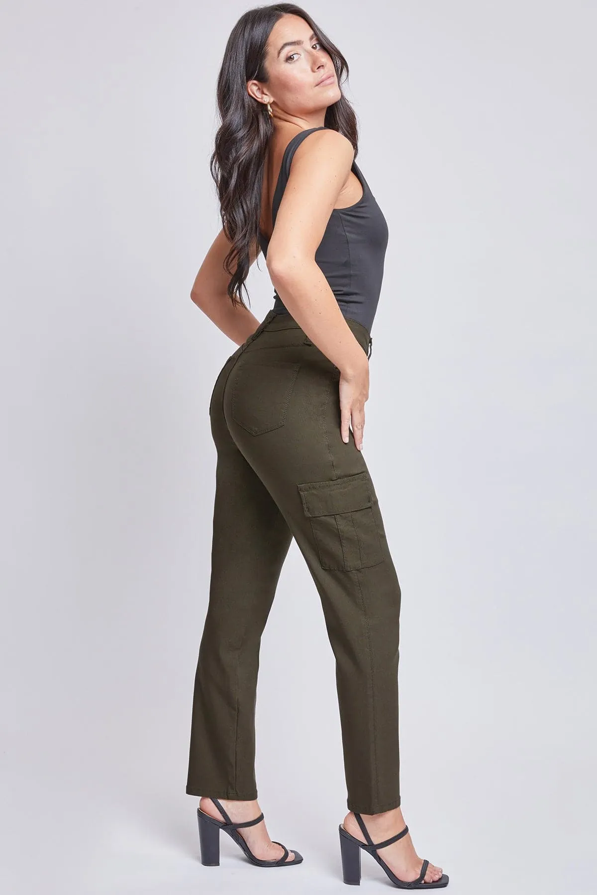 Women's Hyperstretch Straight Leg Cargo Pants, Dark Olive