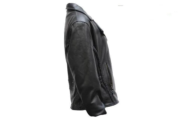 Womens Leather Jacket With Braid, LJ710-SS-DL