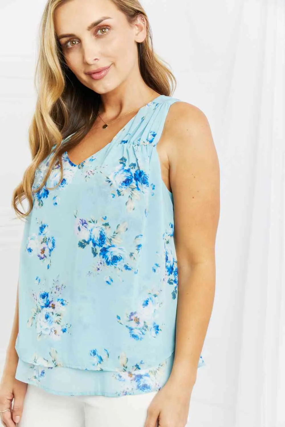 Women's Sew In Love Off To Brunch Full Size Floral Tank Top