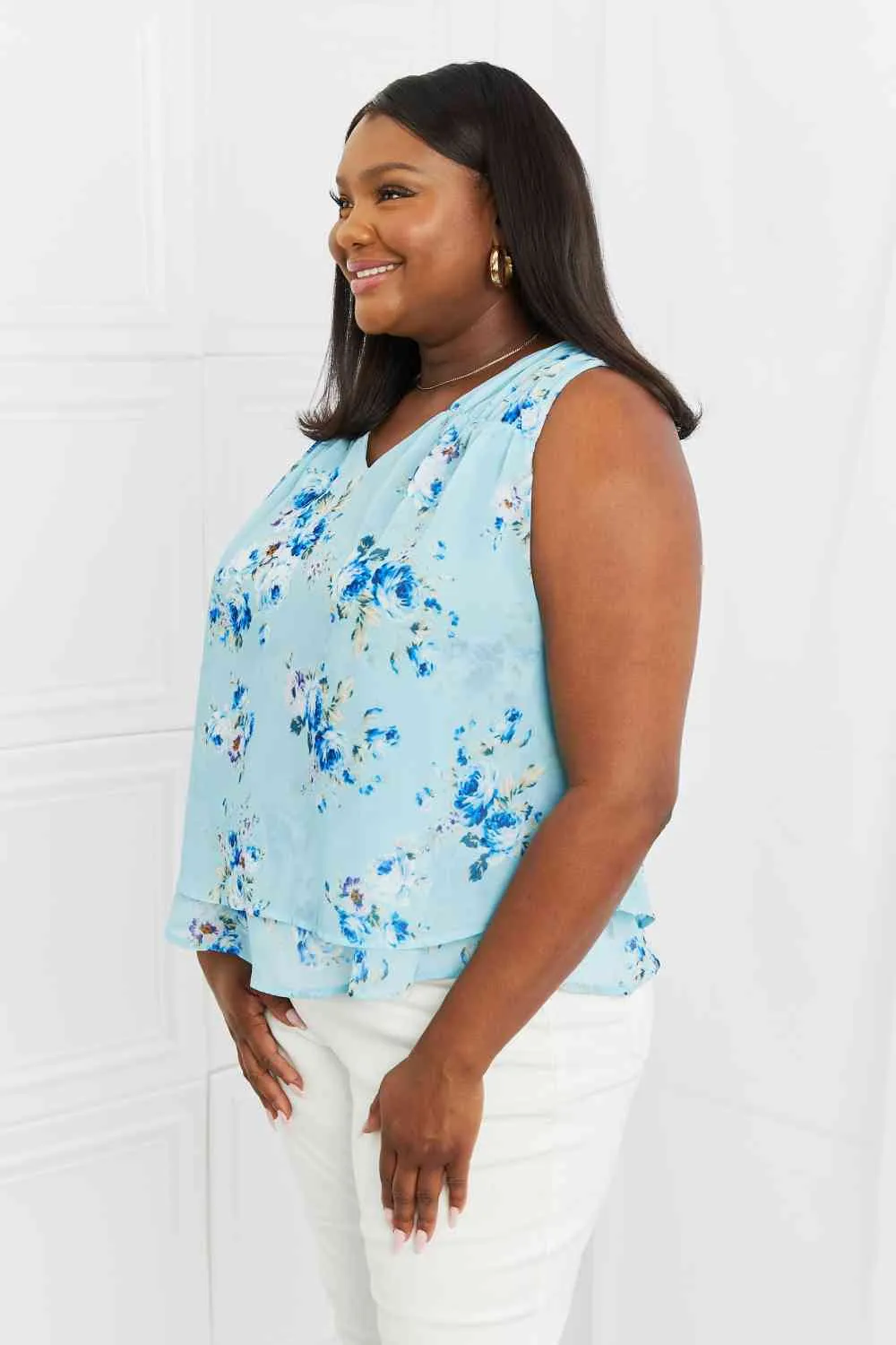 Women's Sew In Love Off To Brunch Full Size Floral Tank Top