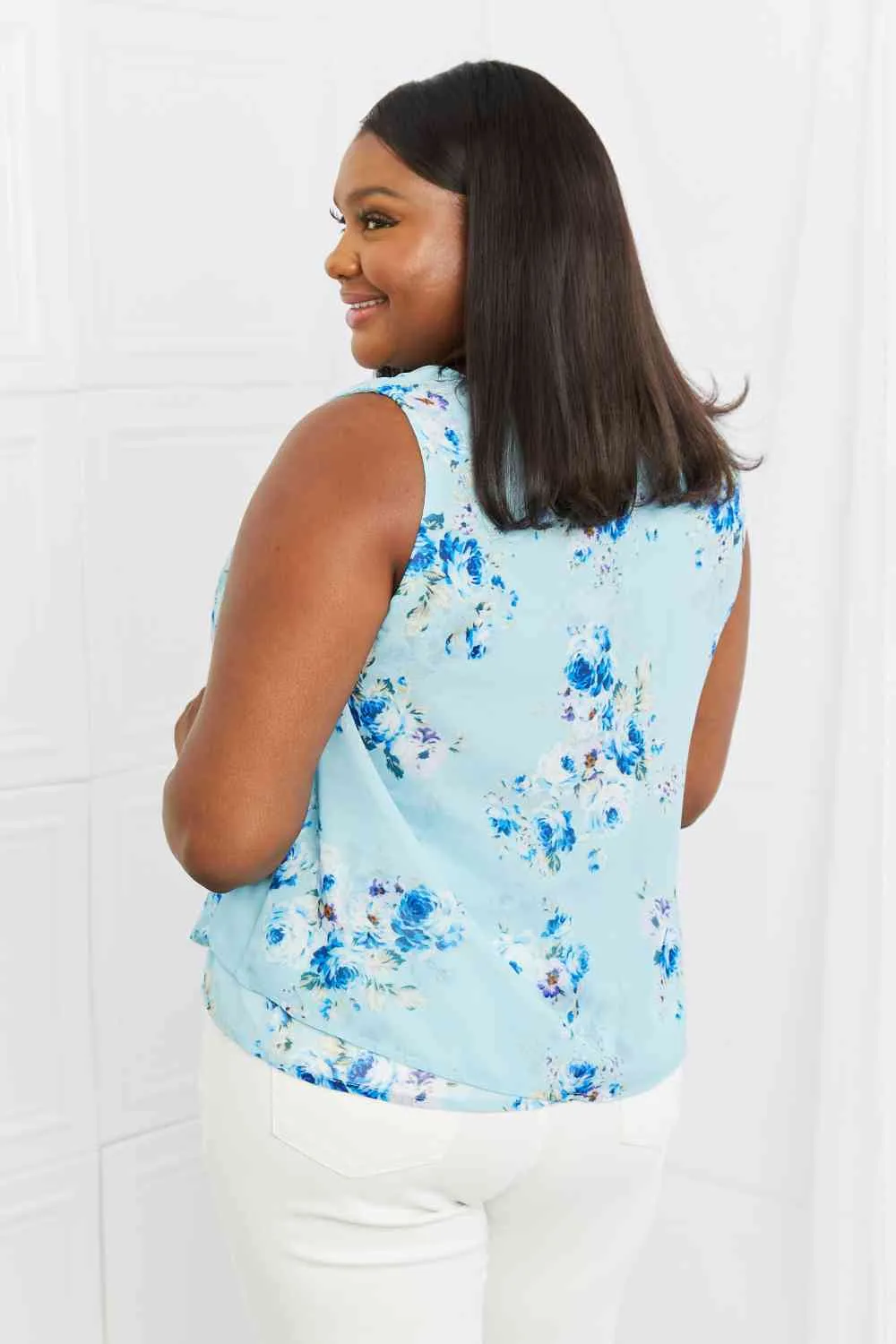 Women's Sew In Love Off To Brunch Full Size Floral Tank Top