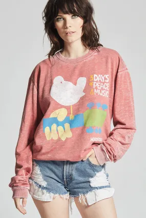 Woodstock Peace & Music Ls Sweatshirt - Paprika