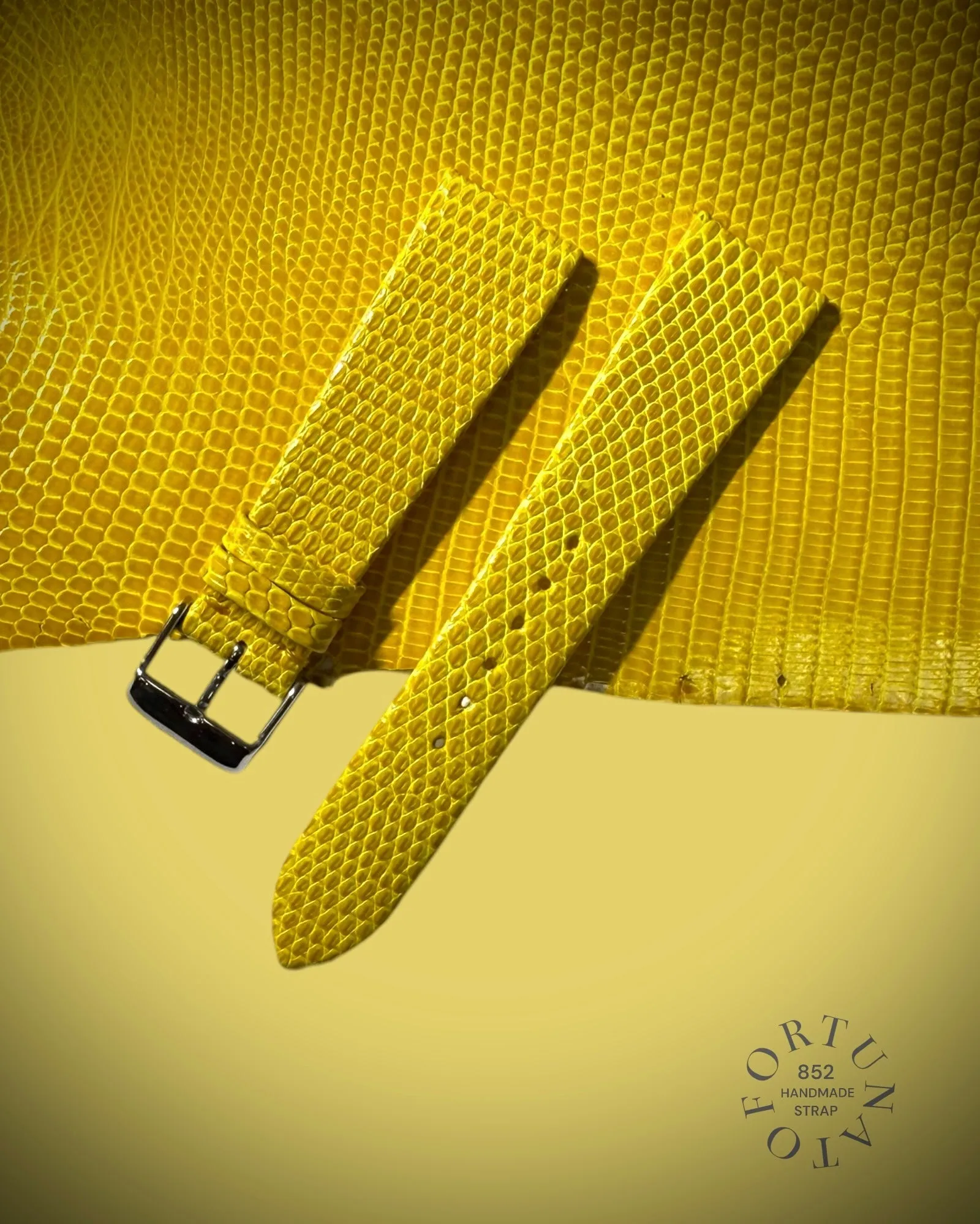 Yellow genuine Lizard strap