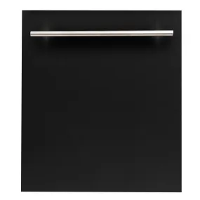 ZLINE 24 in. Top Control Dishwasher with Black Matte Panel and Modern Style Handle, 52dBa (DW-BLM-H-24)